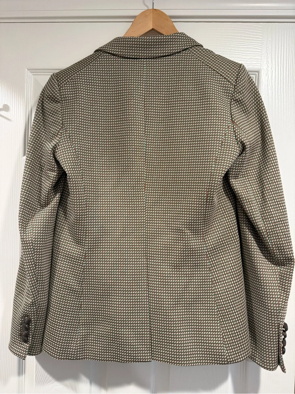 Veronica Beard Zeni Zeo Geo Knit Blazer Jacket Size 6 Green Brown